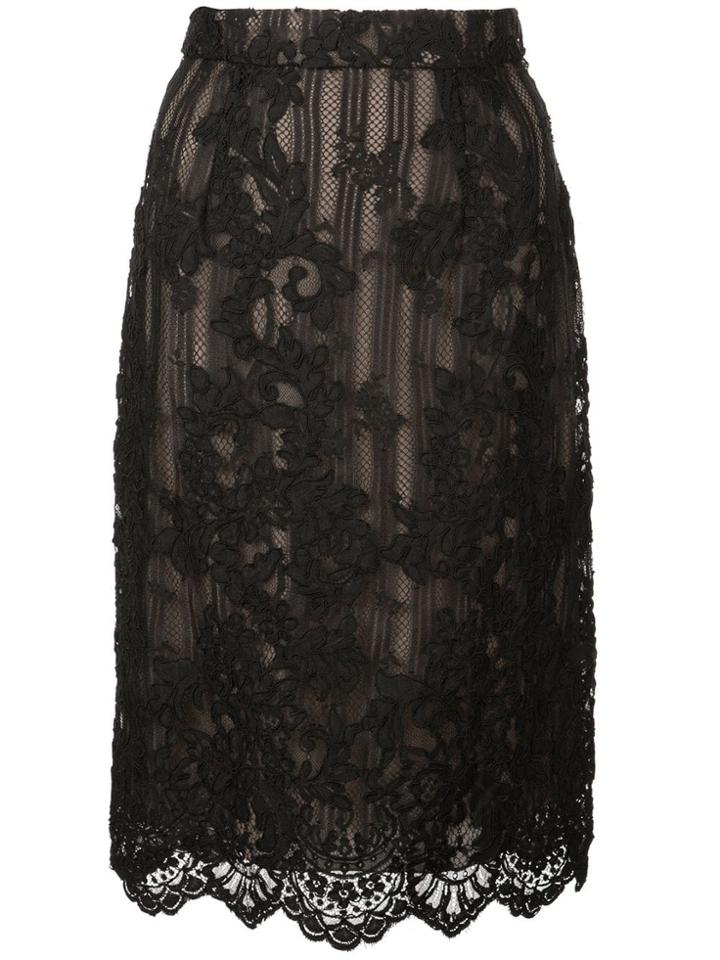 Marchesa Lace Detail Skirt - Black