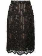 Marchesa Lace Detail Skirt - Black