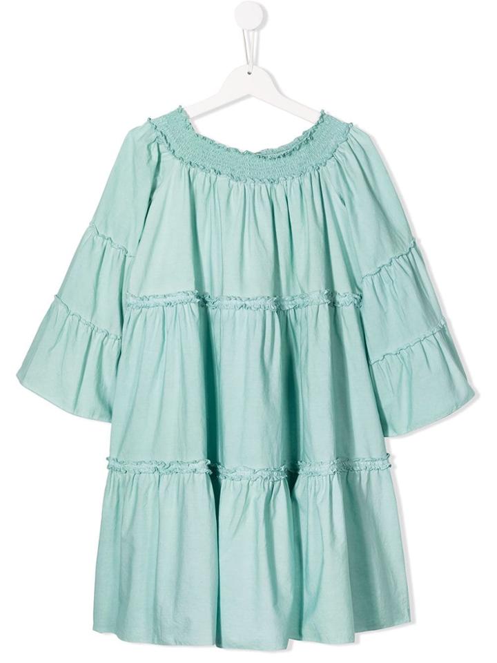 Dondup Kids Ruched Panel Tunic Dress - Green