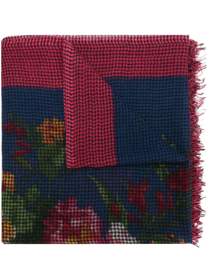 Destin Floral Print Scarf - Purple
