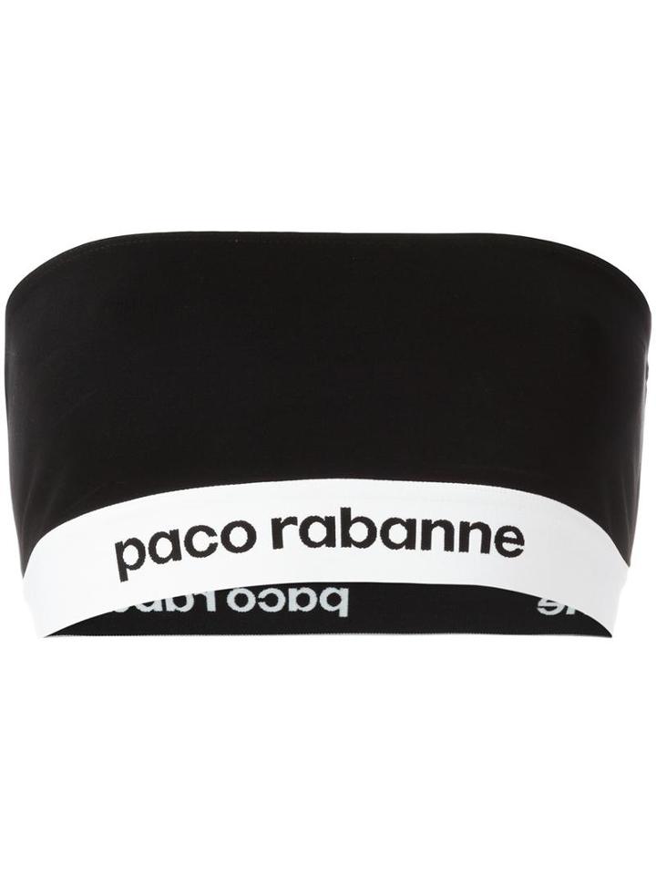 Paco Rabanne Logo Bandeaux Top, Women's, Size: Small, Black, Viscose/polyamide/spandex/elastane