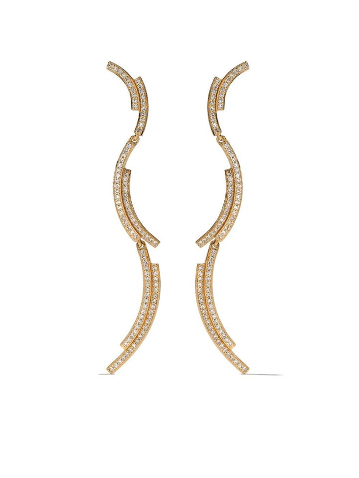 Astley Clarke 14kt Yellow Gold Large Icon Scala Diamond Drop Earrings