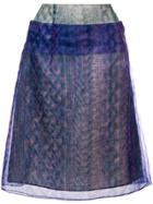 Maison Margiela Optical Illusion Print Layered Skirt - Blue