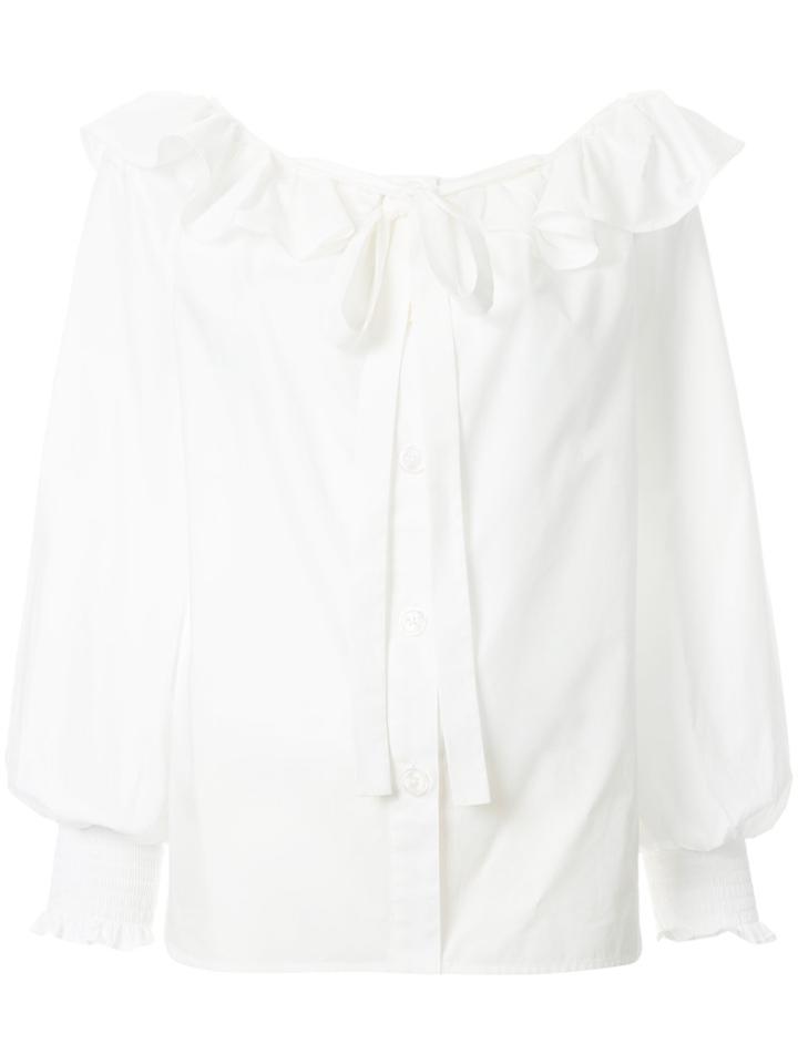 Marc Jacobs Ruffle Tie Blouse - White