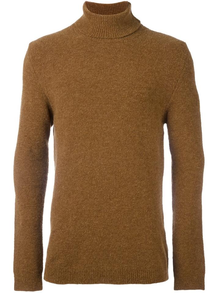 Laneus Turtleneck Long Fit Jumper, Men's, Size: 52, Brown, Polyamide/spandex/elastane/alpaca/merino