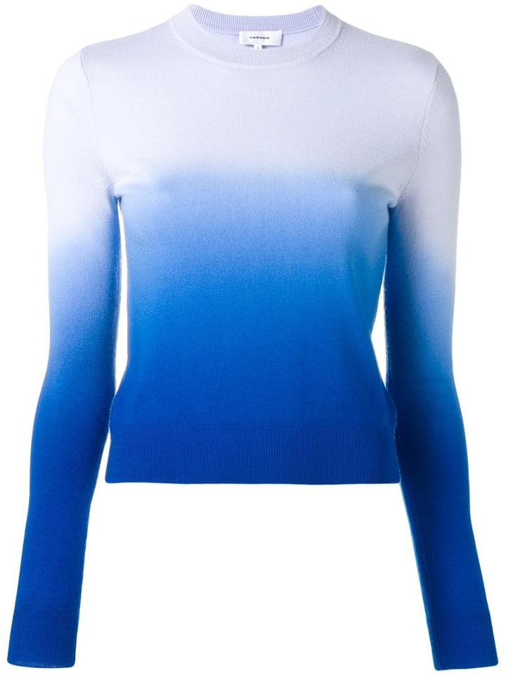 Carven Gradient Jumper, Women's, Size: Medium, Blue, Wool