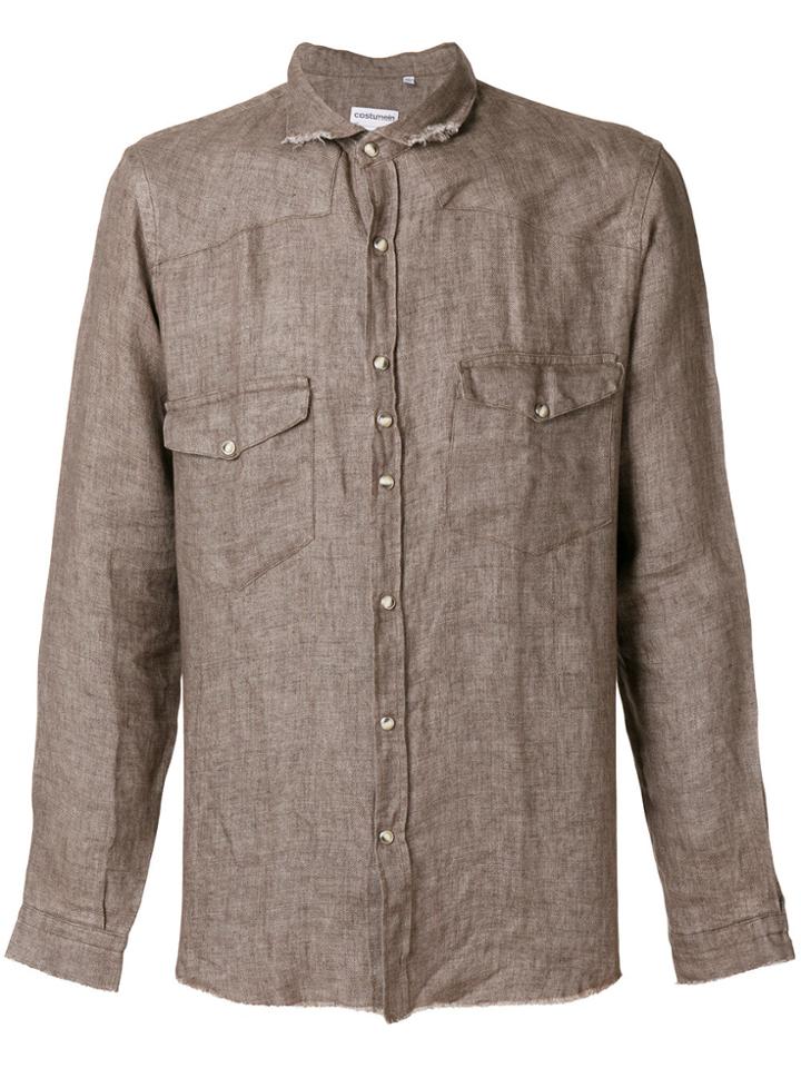 Costumein Distressed Finish Shirt - Brown