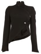 Ann Demeulemeester Cropped Wrap Jacket, Women's, Size: 36, Black, Cotton/rayon/virgin Wool