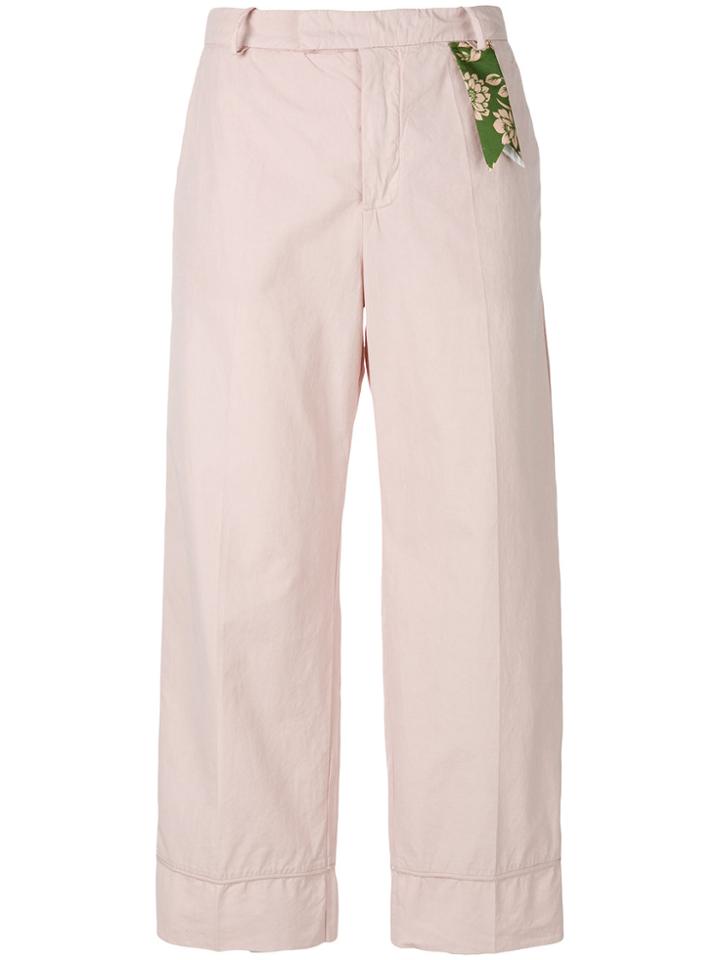 The Gigi Straight-fit Cropped Trousers - Pink & Purple