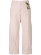 The Gigi Straight-fit Cropped Trousers - Pink & Purple