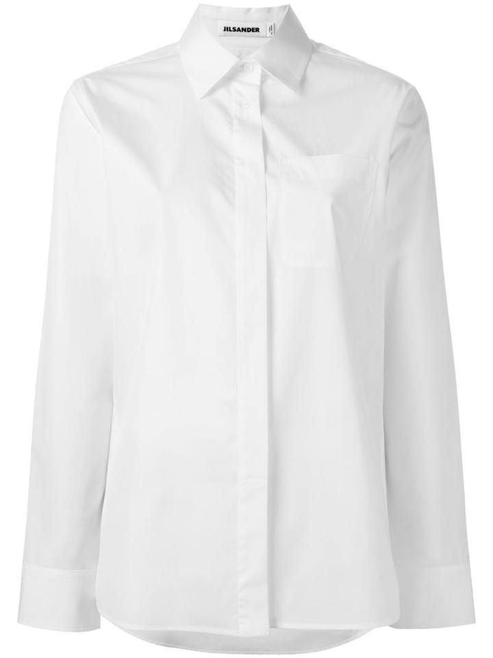 Jil Sander Chest Pocket Shirt, Women's, Size: 38, White, Cotton