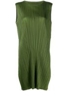 Pleats Please Issey Miyake Pleated Shift Dress - Green