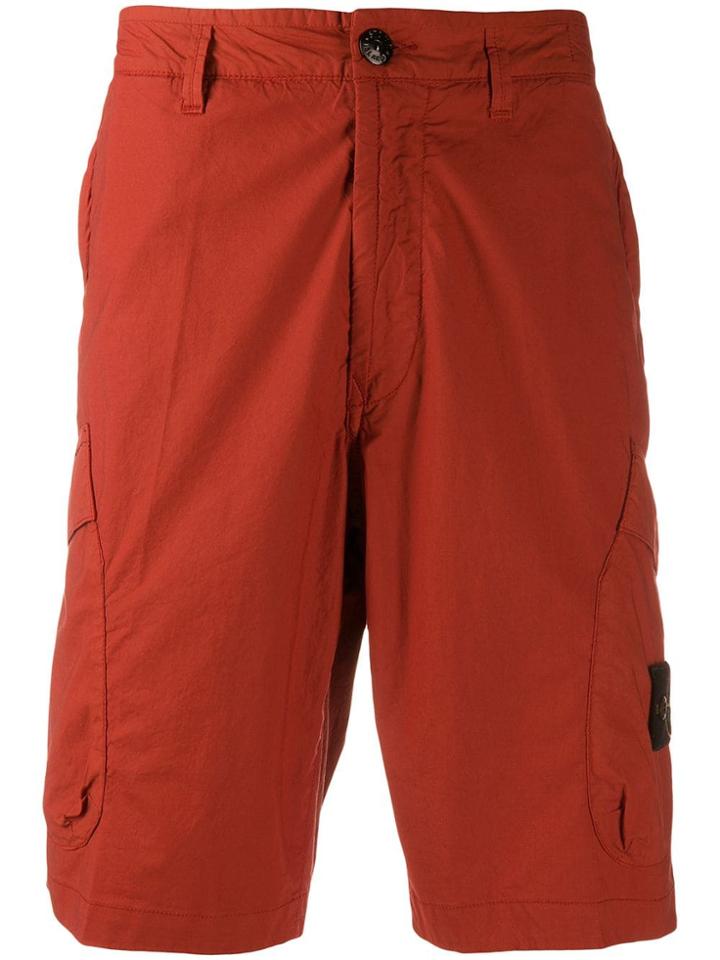 Stone Island Shell Cargo Shorts - Red