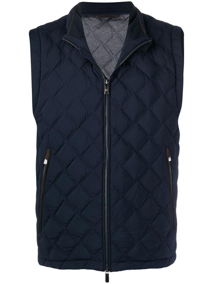 Ermenegildo Zegna Padded Zip-up Gilet - Blue