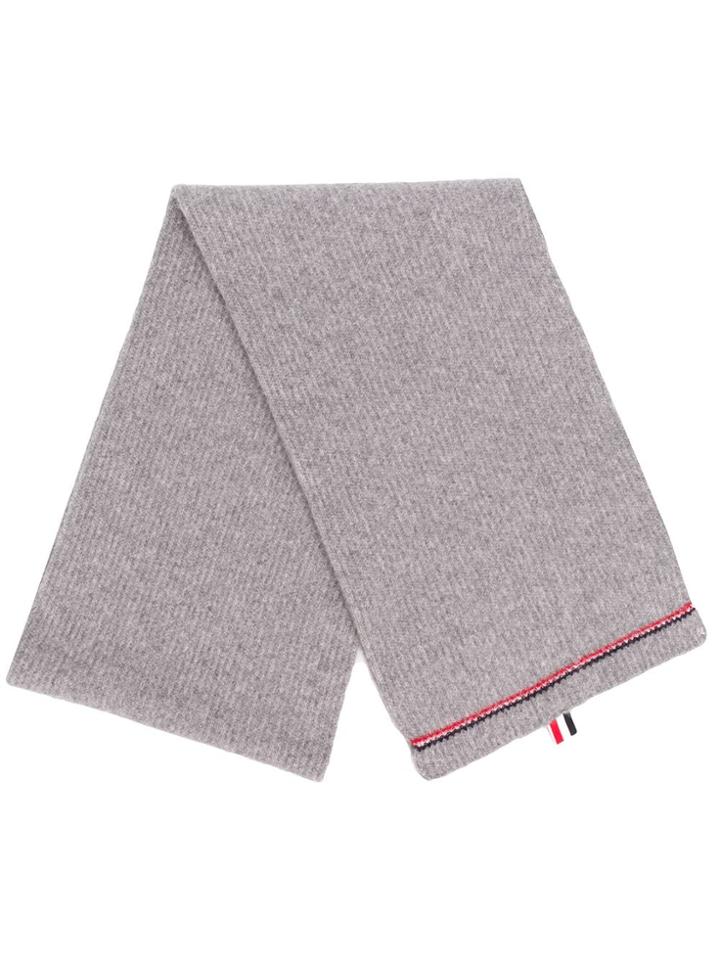 Thom Browne Rwb Tipping Over-washed Scarf - Grey