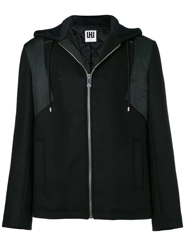 Les Hommes Urban Hooded Zipped Jacket - Black