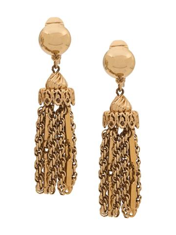 Monet Vintage 1970s Monet Tassel Earrings - Gold