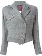 John Galliano Vintage Tweed Biker Jacket, Women's, Size: 42, Grey