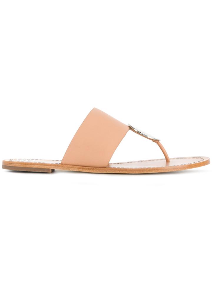 Tory Burch Patos Disc Thong Sandals - Nude & Neutrals