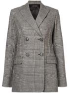 Nili Lotan Plaid Double Breasted Jacket - Black