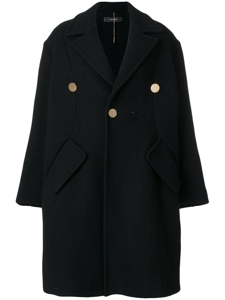 Ellery Tailored Fitted Coat - Black