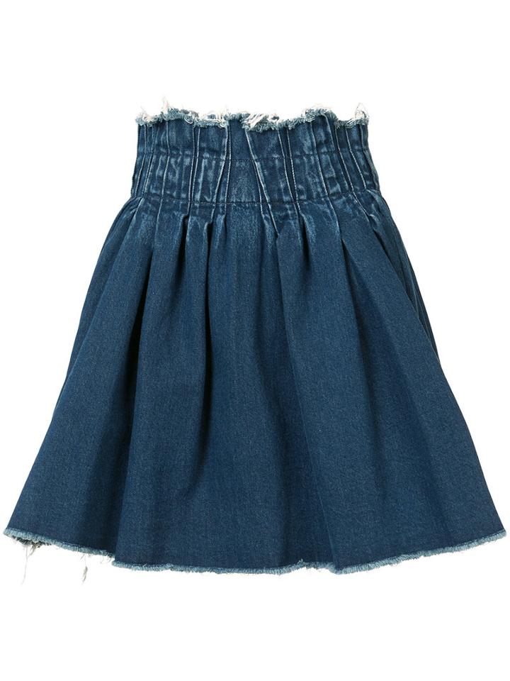 Maison Mihara Yasuhiro Elasticated Waist Denim Skirt, Women's, Size: 44, Blue, Cotton
