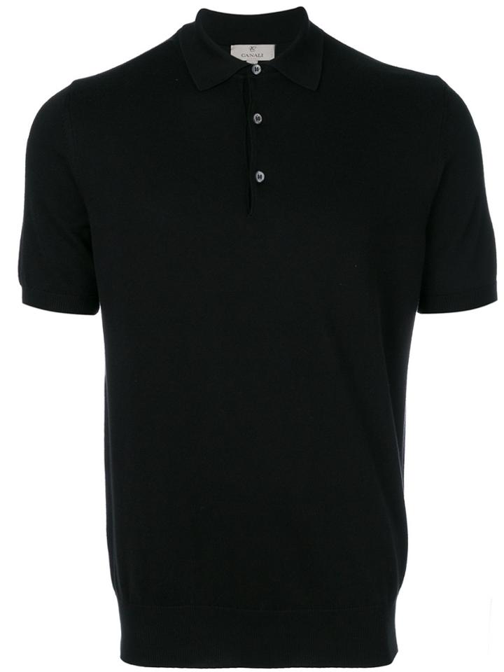 Canali Polo Sweater - Black