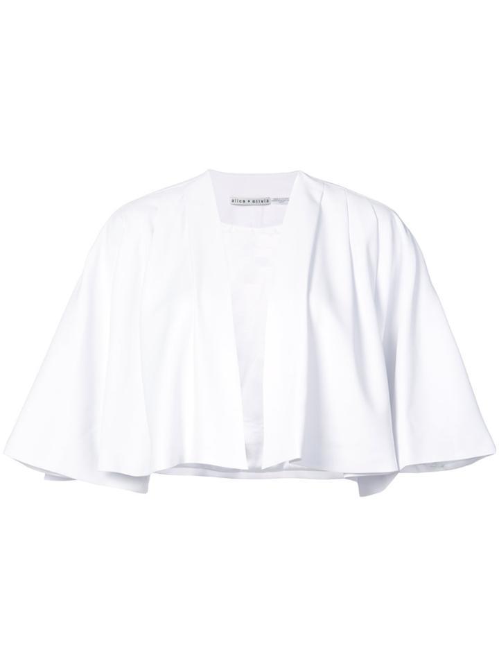 Alice+olivia Cape Cropped Jacket - White