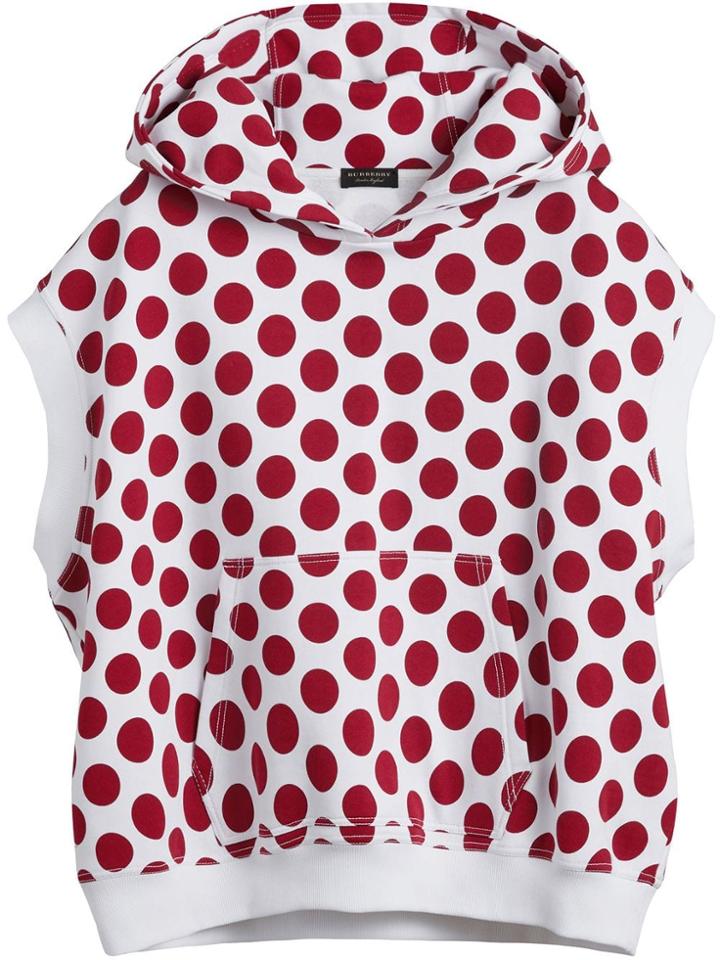 Burberry Spot Print Sleeveless Hoodie - White