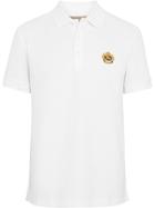 Burberry Archive Logo Cotton Piqué Polo Shirt - White