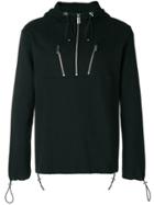 Blood Brother Zipped Detailing Drawstring Hood - Black