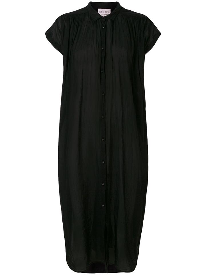 Forte Forte Pleated Shirt Dress - Black