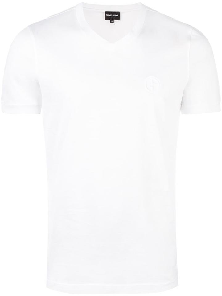 Giorgio Armani Logo V-neck T-shirt