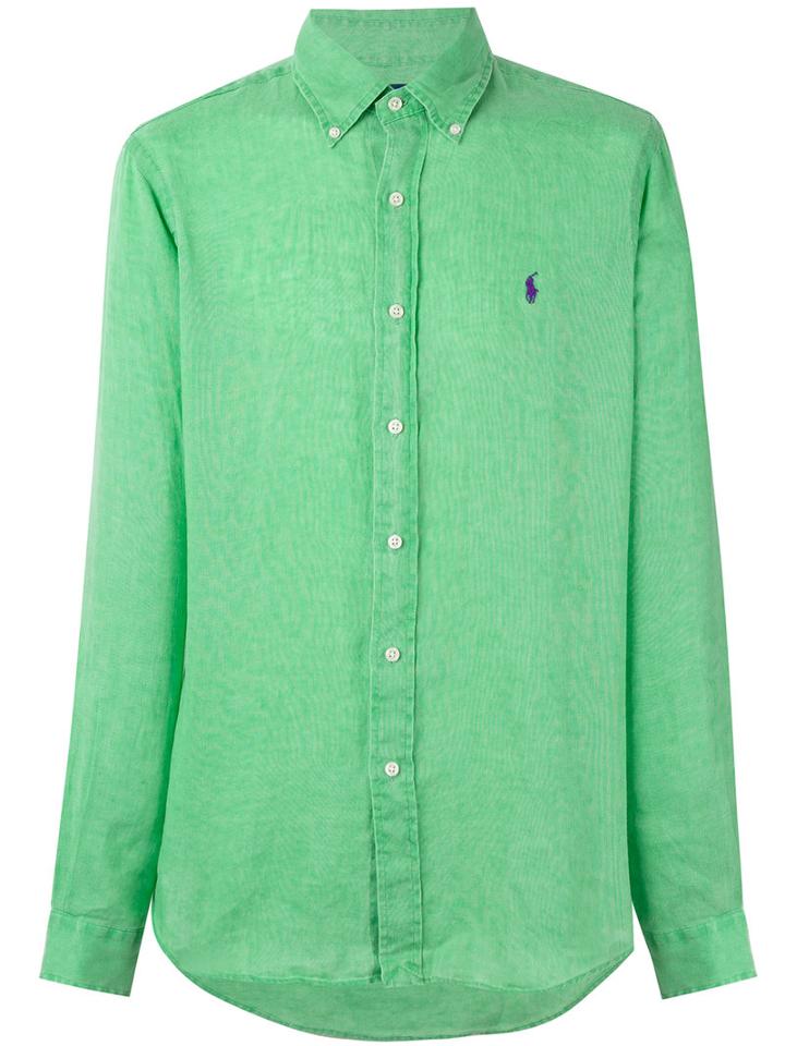 Ralph Lauren - Classic Shirt - Men - Linen/flax - M, Green, Linen/flax