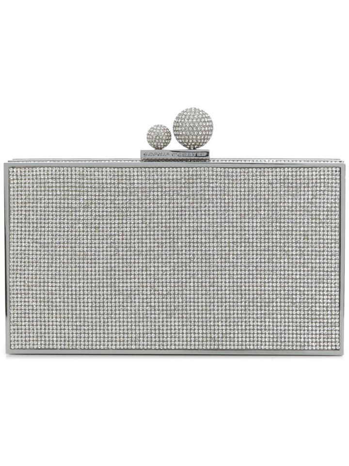 Sophia Webster Crystal Embellished Box Clutch - Grey