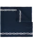 Céline Vintage Chain Print Scarf, Women's, Blue