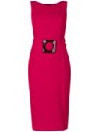 Goat - Elena Pencil Dress - Women - Polyester/acetate/wool - 14, Red, Polyester/acetate/wool