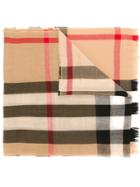 Burberry Lightweight Check Wool Cashmere Scarf - Nude & Neutrals