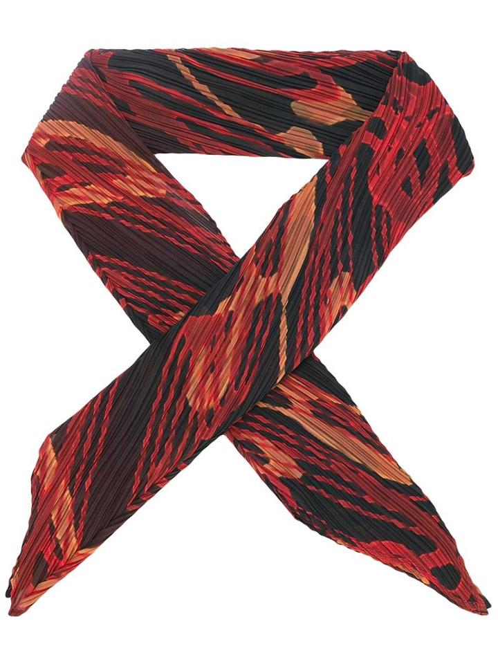 Pleats Please By Issey Miyake Pleated Scarf, Women's, Brown, Polyester