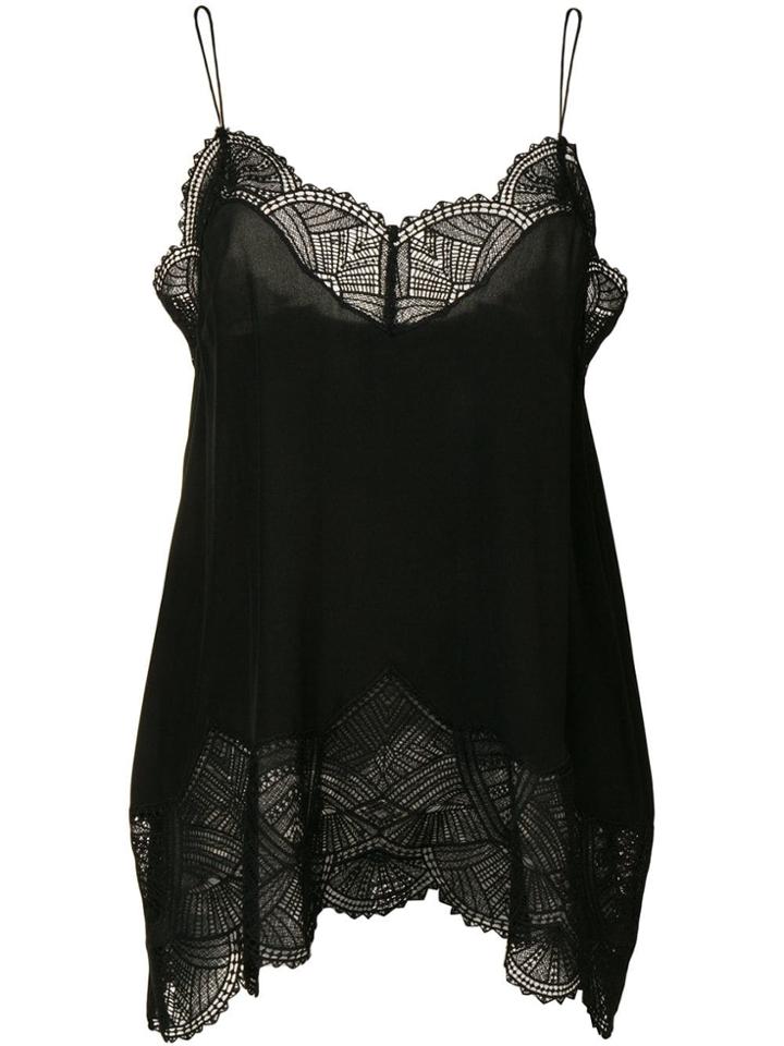 Iro Embroidered Slip Vest - Black