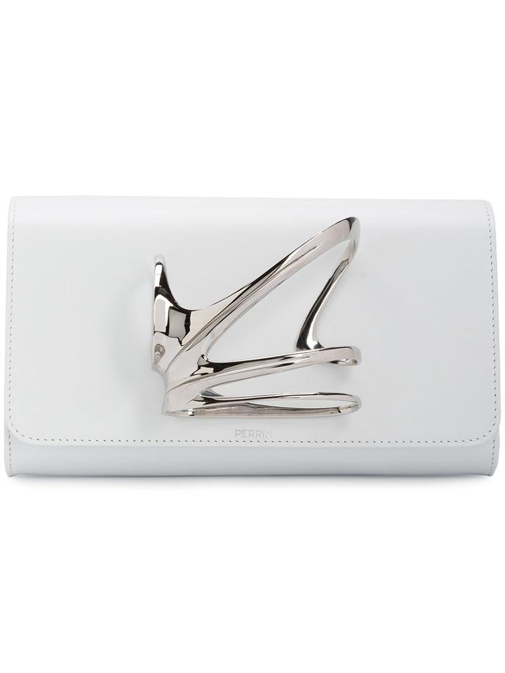 Perrin Paris - Perrin Paris X Zaha Hadid Strae Clutch - Women - Lamb Skin - One Size, White, Lamb Skin