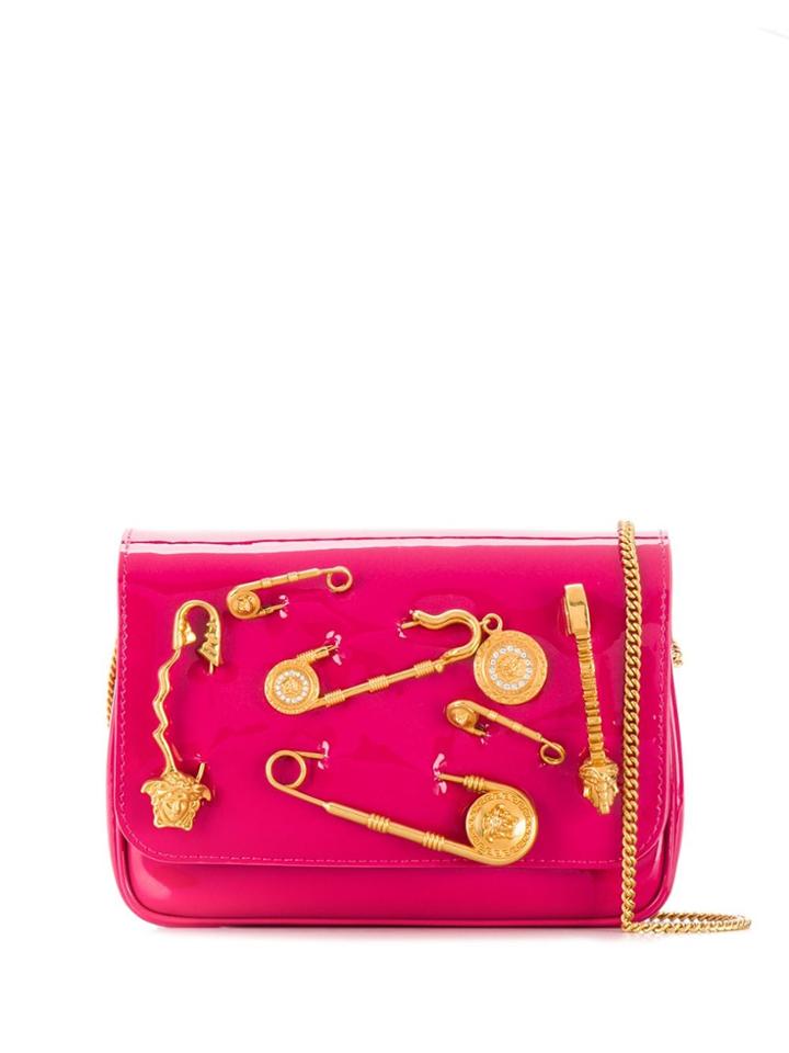 Versace Safety Pin Shoulder Bag - Pink