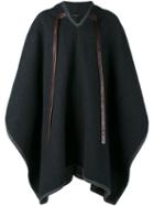 Dolce & Gabbana Hooded Cape, Men's, Size: 50, Grey, Leather/nylon/cashmere/virgin Wool