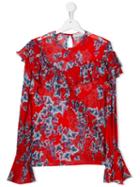 Philosophy Di Lorenzo Serafini Kids Floral Ruffles Blouse - Red