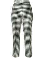 Ports 1961 Gingham Print Cropped Trousers - Black