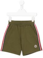 Moncler Kids Side Stripe Shorts, Toddler Boy's, Size: 5 Yrs, Green