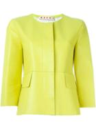 Marni Collarless Jacket, Women's, Size: 44, Yellow/orange, Lamb Skin