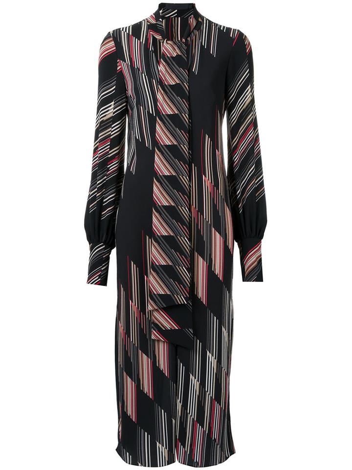 Giuliana Romanno Printed Midi Dress, Women's, Size: 36, Black, Elastodiene/polyester