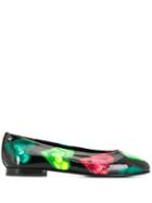 Versace Heart Print Ballerinas - Black