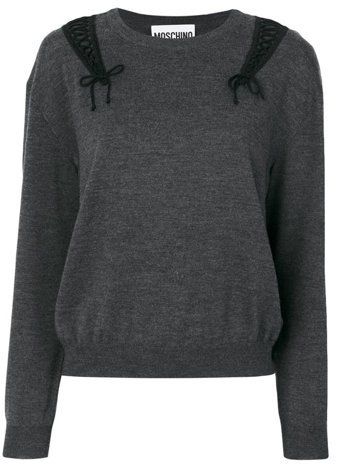 Moschino Lace Up Sweater - Grey